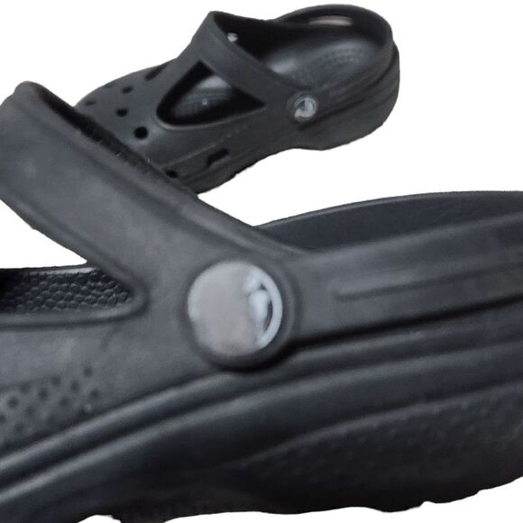 Crocs Candace Clogs Black Kids 10 11 Sandals Shoes Slip On Beach - Picture 8 of 9